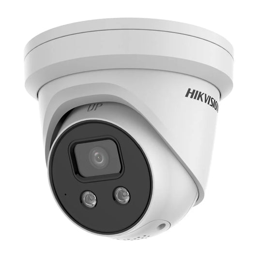 Hikvision DS-2CD2386G2-ISU/SL 8MP AcuSense Active-Deterrence Turret Camera - White, 2.8mm
