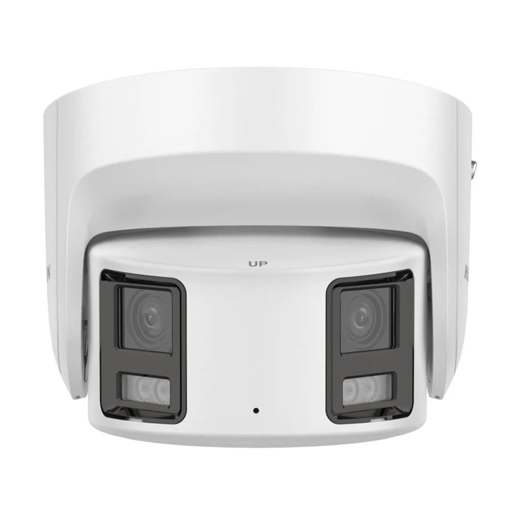 Hikvision DS-2CD2387G2P-LSU/SL 8MP ColorVu 180 Degree Panoramic Active-Deterrence Turret Camera - White, Dual 4mm