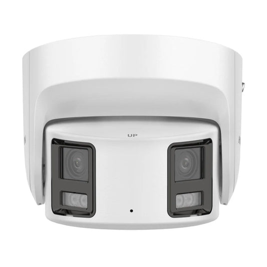Hikvision DS-2CD2387G2P-LSU/SL 8MP ColorVu 180 Degree Panoramic Active-Deterrence Turret Camera - White, Dual 4mm