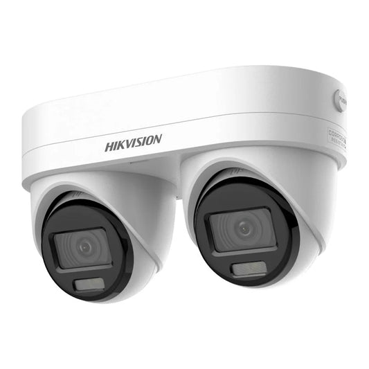 Hikvision DS-2CD2346G3D-IZ2UY/SL Dual-Lens 4MP AcuSense Active-Deterrence Turret Camera - White