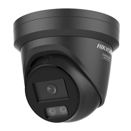 Hikvision DS-2CD2347G3-LI2UY 4MP ColorVu Smart Hybrid Light Turret Camera with Dual Microphone - Black, 2.8mm