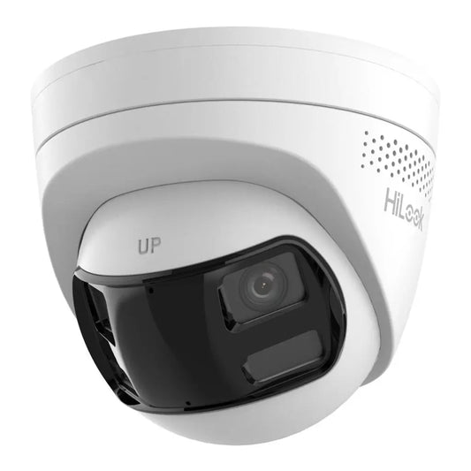 HiLook IPC-T269HAD-LUF/SL(2.8mm) 6MP Dual-Lens 180° Panoramic ColorVu Turret Camera with Siren & Strobe