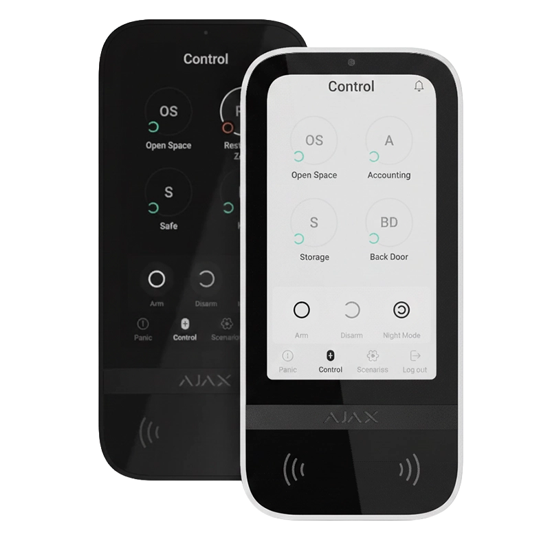 Ajax KeyPad TouchScreen Jeweller White Wireless Touchscreen Keypad - 58455.148.WH1
