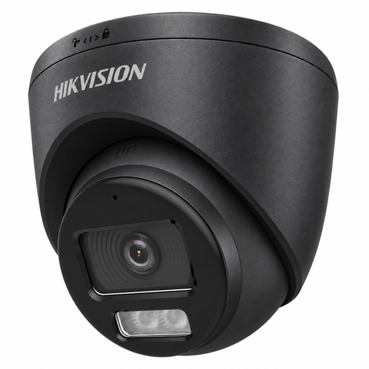 Hikvision DS-2CE72KF0T-LFS 3K ColorVu Smart Hybrid Light Turret Camera (2.8mm) - Black