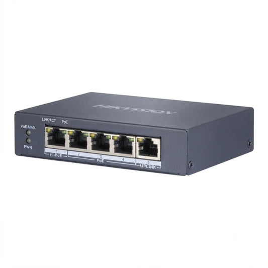 Hikvision DS-3E0505HP-E 4-Port Gigabit Unmanaged Hi-PoE Switch