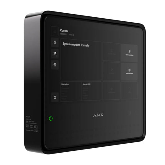 Ajax EN54 Fire Hub Jeweller Black Wireless Fire Alarm Control Panel (CIE) - 125733.315.BL