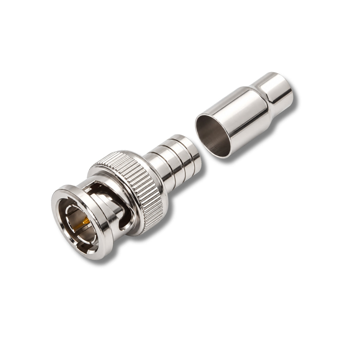 Mini RG59 male BNC crimp connector for coaxial cable